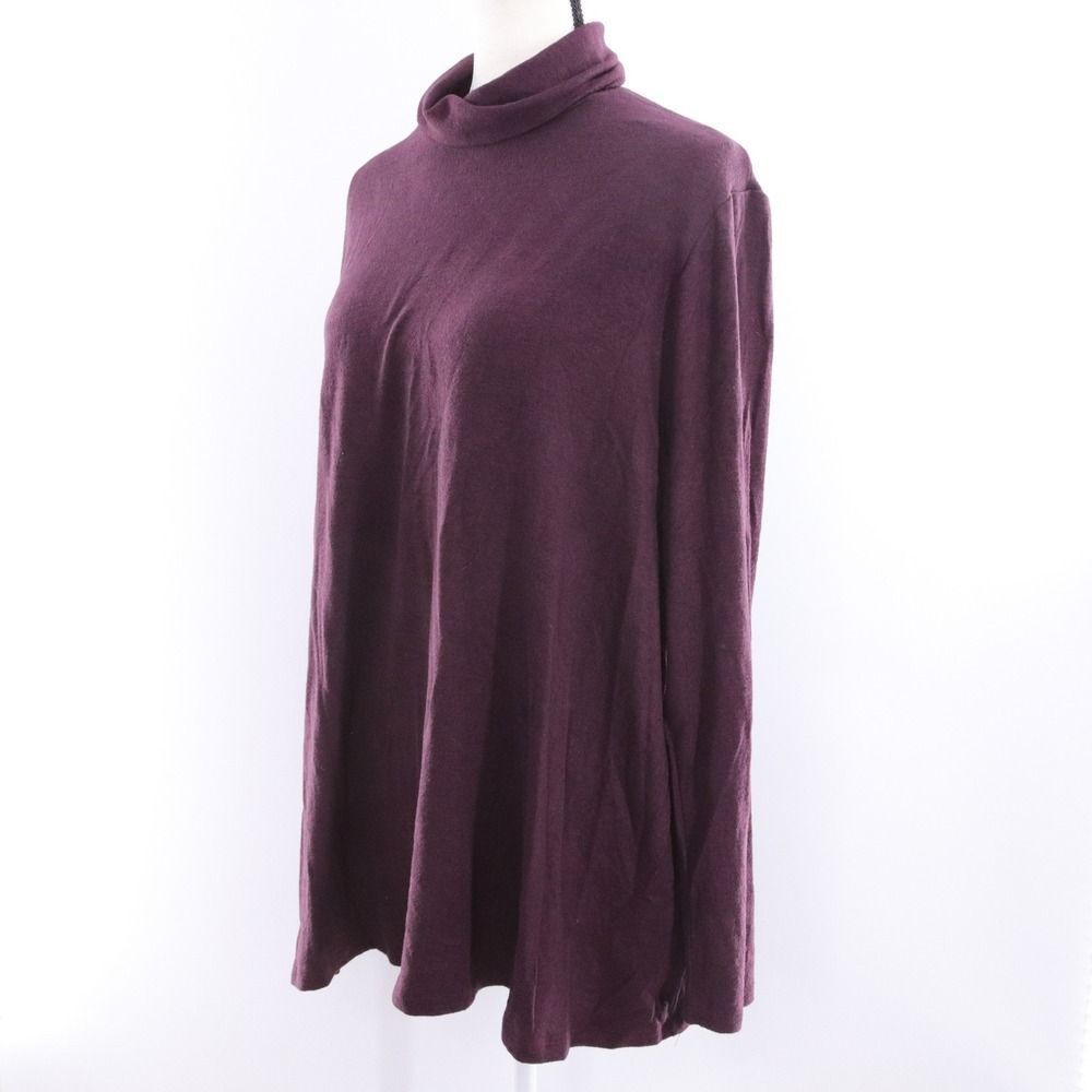 Lane Bryant Womens Plum Purple‎ Turtleneck Long Sleeve Knit Tunic Top Plus 18/20